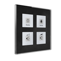 MDT KNX RF Glass Push-button Plus 4-f  (fekete)