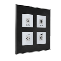 MDT KNX Glass Push-button Plus 4-fold fekete