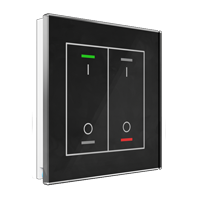 Glass Push-button II Lite 2-fold (2x I/0) Hőmérséklet érzékelővel