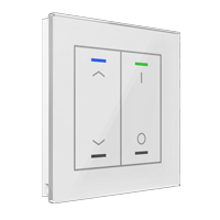 Glass Push-button II Lite 2-fold (fel/le,  I/0) Hőmérséklet érzékelővel