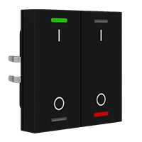 Push button Lite 55 2-fold (2x I/0 ) Hőm. érzékelővel, fekete