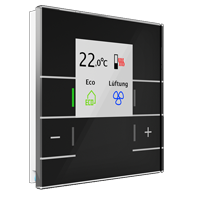 Glass Room Temperature Controller Smart fekete