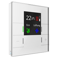 Glass Room Temperature Controller Smart fehér